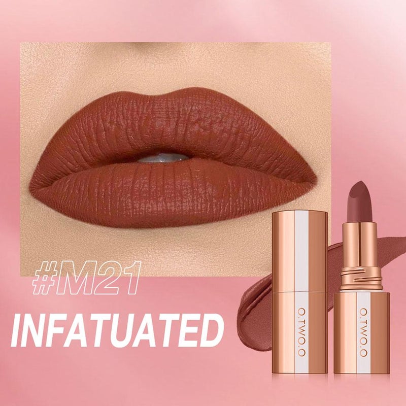 O.TWO.O Soft Nude Lipstick & Lip Balm - Long-Lasting Waterproof Lipstick